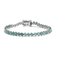 Grandidierite Tennis Bracelet in Platinum Over Sterling Silver (8.00 In) 9.00 ctw