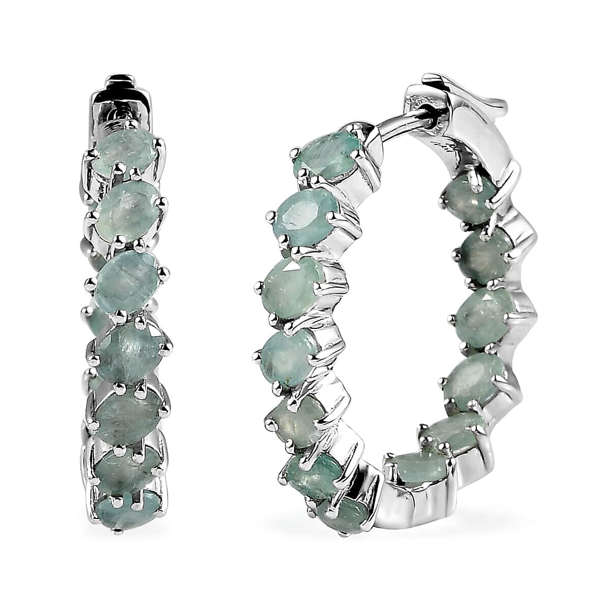 Tanzanite Inside Out Hoop Earrings in Platinum Over Sterling Silver 4.00 ctw