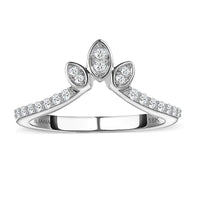 Iliana 18K White Gold Diamond (G-H, SI) Floral Chevron Band Ring (Size 6.0) 0.20 ctw