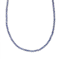 Doorbuster Tanzanite Tennis Necklace (18 Inches) in Platinum Over Sterling Silver 20.15 ctw