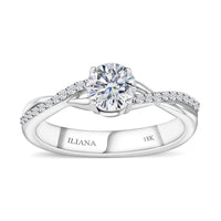 Iliana 18K White Gold Diamond (G-H, SI1) Criss Cross Ring (Size 6.0) (4.15 g) 0.75 ctw