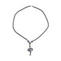 Hematite Elephant Pendant with Beaded Necklace (20 Inches) in Dualtone 100.00 ctw - Sticky add to cart bar