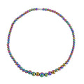 Magic Plated Hematite Beaded Necklace 20 Inches in Silvertone 120.00 ctw - Sticky add to cart bar
