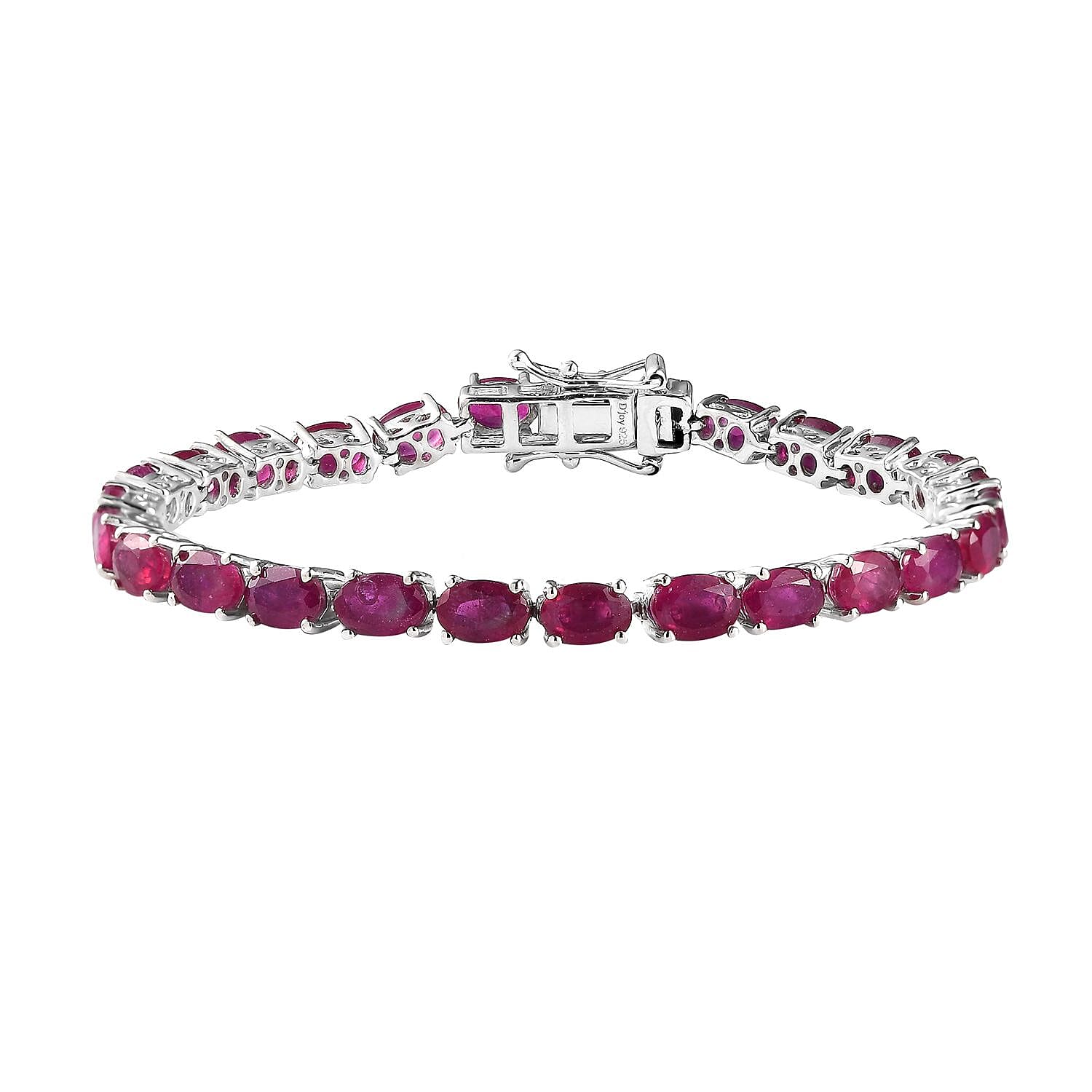 Niassa Ruby (FF) Tennis Bracelet in Platinum Over Sterling Silver (6.50 In) 18.65 ctw