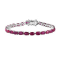 Niassa Ruby (FF) Tennis Bracelet in Platinum Over Sterling Silver (6.50 In) 18.65 ctw - Sticky add to cart bar