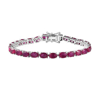 Niassa Ruby (FF) Tennis Bracelet in Platinum Over Sterling Silver (6.50 In) 18.65 ctw