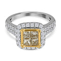 18K Yellow and White Gold Natural Yellow & White Diamond VS-I2 Ring 5.65 Grams 2.25 ctw - Sticky add to cart bar