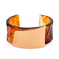 Champagne Resin Cuff Bracelet in Goldtone (7 In) - Sticky add to cart bar