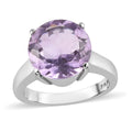 Rose De France Amethyst Solitaire Ring in Stainless Steel 6.35 ctw - Sticky add to cart bar