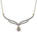 AAA Turkizite and White Zircon Necklace 18-20 Inches in Vermeil Yellow Gold Over Sterling Silver 1.50 ctw - Sticky add to cart bar