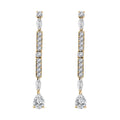 Moissanite 3.10 ctw Dangling Earrings in Vermeil Yellow Gold Over Sterling Silver - Sticky add to cart bar