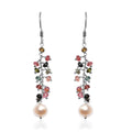 Freshwater Pearl and Multi Sapphire Earrings in Sterling Silver 3.00 ctw - Sticky add to cart bar