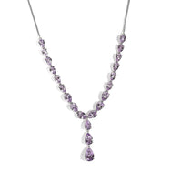 AAA Rose De France Amethyst Necklace 18 Inches in Platinum Over Sterling Silver 31.50 ctw