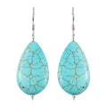 Blue Howlite Dangle Earrings in Sterling Silver 65.00 ctw - Sticky add to cart bar