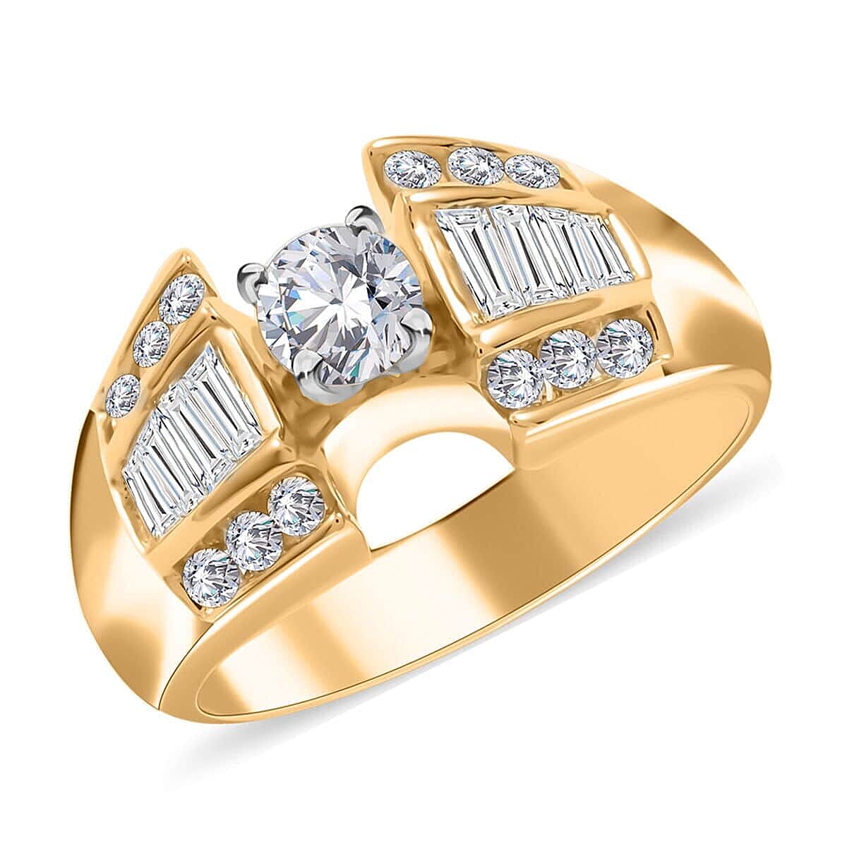 14K Yellow Gold Diamond H-I SI1-SI2 Ring 5.85 Grams 1.10 ctw (1)