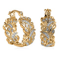 Karis White Diamond Accent Hoop Earrings in 18K YG Plated - Sticky add to cart bar