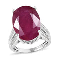 Niassa Ruby (FF), White Zircon Ring in Platinum Over Sterling Silver (Size 10.0) 20.10 ctw - Sticky add to cart bar