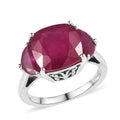 Niassa Ruby (FF) 3 Stone Ring in Platinum Over Sterling Silver (Size 10.0) 7.40 ctw - Sticky add to cart bar