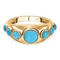 Sleeping Beauty Turquoise 1.52 ctw Ring in 14K Yellow Gold Over Sterling Silver (Size 5.5)