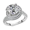 Moissanite Knife Edge Shank Ring in Platinum Over Sterling Silver 2.60 ctw - Sticky add to cart bar