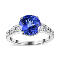Rhapsody 950 Platinum AAAA Tanzanite and E-F VS Diamond Ring (Size 6.0) 3.15 ctw