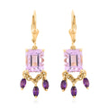 AAA Rose De France Amethyst and Amethyst Chandelier Statement Earring in Vermeil Yellow Gold Over Sterling Silver 7.20 ctw - Sticky add to cart bar