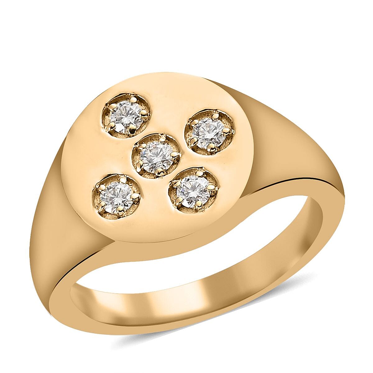 Moissanite Men's Ring in Vermeil Yellow Gold Over Sterling Silver (Size 10.0) 0.35 ctw
