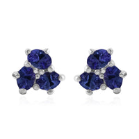 Tanzanite Stud Earrings in Platinum Over Sterling Silver 1.10 ctw