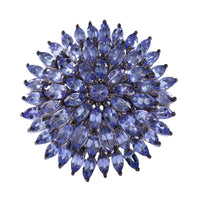 Tanzanite Floral Ring in Platinum Over Sterling Silver (Del. in 7-10 Days) 6.00 ctw