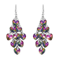Mystic Color Glass Earrings in Silvertone