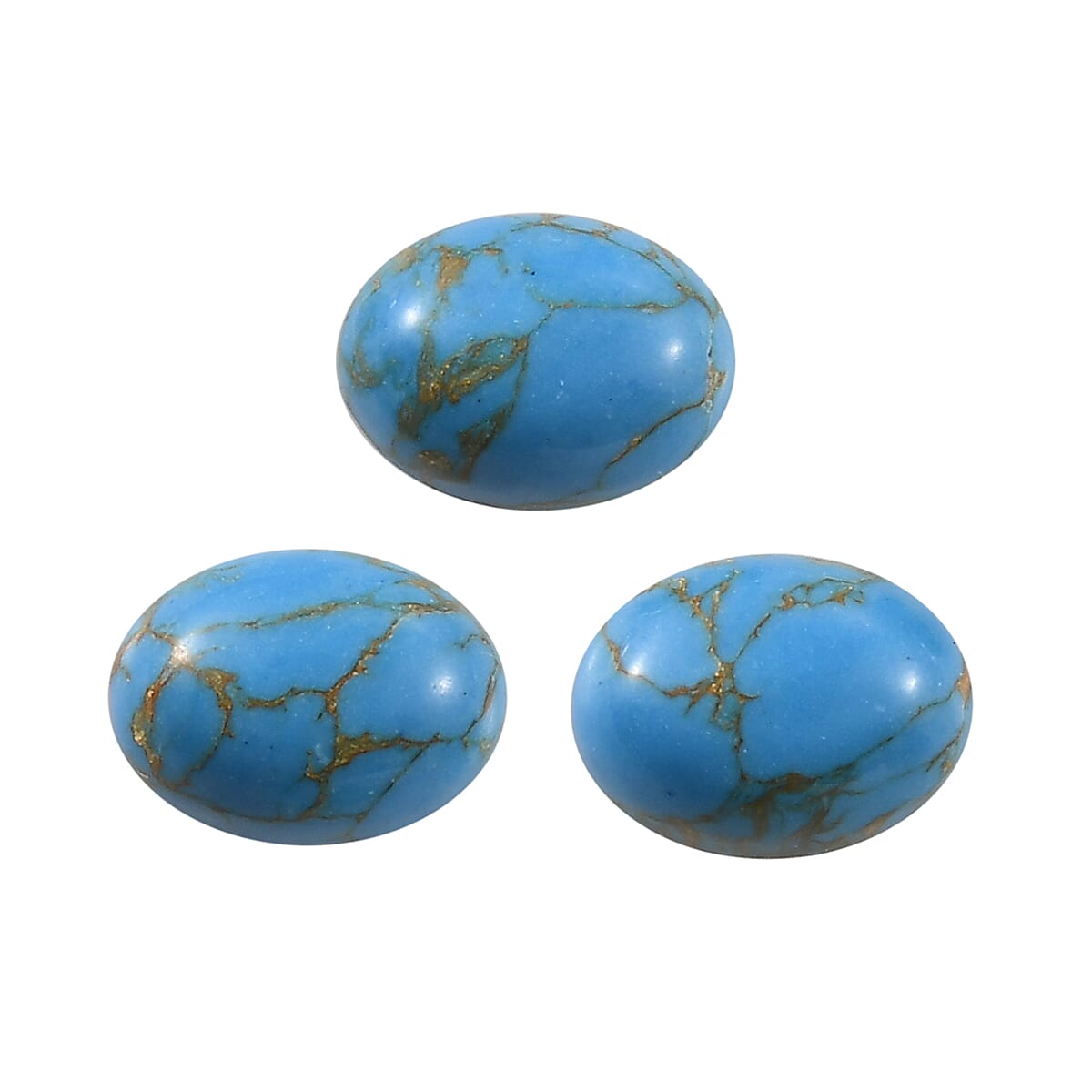 Mojave Blue Turquoise Set of 3 (Ovl 8x6 mm) 3.55 ctw