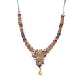 Multi Sapphire Necklace 18 Inches in Platinum Over Sterling Silver 18.60 ctw - Sticky add to cart bar