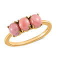 Oregon Sunrise Peach Opal 3 Stone Ring in Vermeil Yellow Gold Over Sterling Silver 0.85 ctw - Sticky add to cart bar