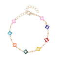 Multi Color Enameled Bracelet Anklet (7-9In) in Goldtone - Sticky add to cart bar