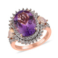AAA Rose De France Amethyst and Multi Gemstone Ring in Vermeil Rose Gold Over Sterling Silver (Size 10.0) 6.35 ctw - Sticky add to cart bar