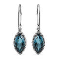 Sajen Silver Celestial Indigo Quartz Doublet Dangle Earring in Platinum Over Sterling Silver 6.30 ctw - Sticky add to cart bar