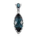 Sajen Silver Celestial Indigo Quartz Doublet Pendant in Platinum Over Sterling Silver 12.40 ctw - Sticky add to cart bar