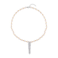 Simulated Diamond and Multi Gemstone Necklace 20-22 Inches in Dualtone 3.00 ctw
