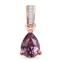 Luxoro 10K Rose Gold Premium Narsipatnam Purple Spinel and G-H I3 Diamond Pendant 1.75 ctw