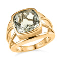Montezuma Prasiolite 5.60 ctw Ring in Vermeil Yellow Gold Over Sterling Silver (Size 5.5) - Sticky add to cart bar