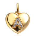 White Zircon Initial A Heart Pendant in Vermeil YG Over Sterling Silver 0.10 ctw - Sticky add to cart bar