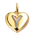 White Zircon Initial A Heart Pendant in Vermeil YG Over Sterling Silver 0.10 ctw - Sticky add to cart bar
