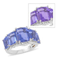 Color Change Fluorite (IR) 5 Stone Ring in Vermeil Yellow Gold and Platinum Over Sterling Silver 10.25 ctw - Sticky add to cart bar