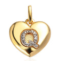 White Zircon Initial A Heart Pendant in Vermeil YG Over Sterling Silver 0.10 ctw - Sticky add to cart bar