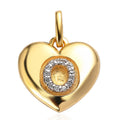 White Zircon Initial A Heart Pendant in Vermeil YG Over Sterling Silver 0.10 ctw - Sticky add to cart bar
