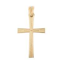Made in America 10K Yellow Gold 18.45x29.20mm Cross Pendant 1 Grams