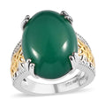 Karis Green Onyx Solitaire Ring in 18K YG Plated and Platinum Bond 11.85 ctw - Sticky add to cart bar