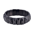 Shungite Cushion Block Stretch Bracelet 205.00 ctw - Sticky add to cart bar