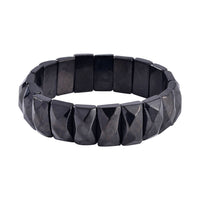 Shungite Cushion Block Stretch Bracelet 205.00 ctw