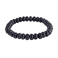 Shungite Roundel Beaded Stretch Bracelet 95.00 ctw
